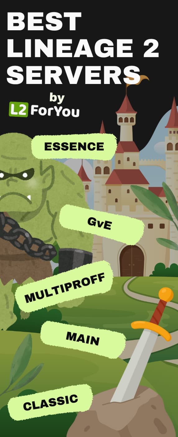 Advertisement banner featuring an orc castle with popular categories listed