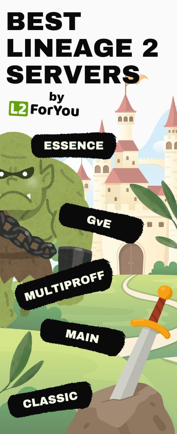 Advertisement banner featuring an orc castle with popular categories listed