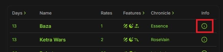 Navigation to server details